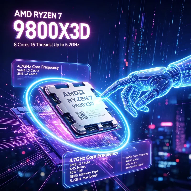 AMD Ryzen 7 9800X3D AM5 CPU pe - Pc Gaming Amd Ryzen 7 recensione e prezzo