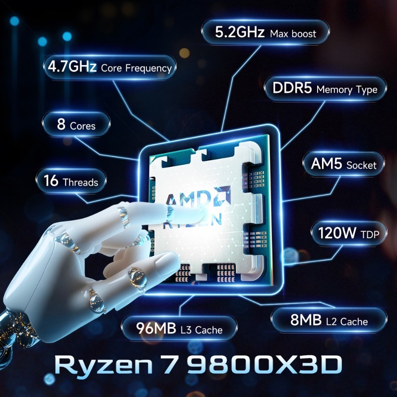 AMD Ryzen 7 9800X3D AM5 CPU pe - Pc Gaming Amd Ryzen 7 recensione e prezzo